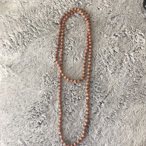 Long, Wooden Bead Necklace